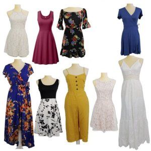 9 Sz Small Dress Bundle Lot Maxi Mini A Line Wrap Lace Eyelet Floral Summer